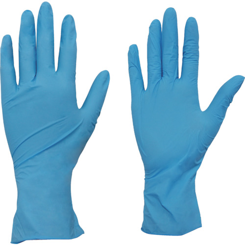 【TRUSCO】ＴＲＵＳＣＯ　使い捨てニトリル極薄手袋　粉無Ｌ　ブルー　（１００枚入）